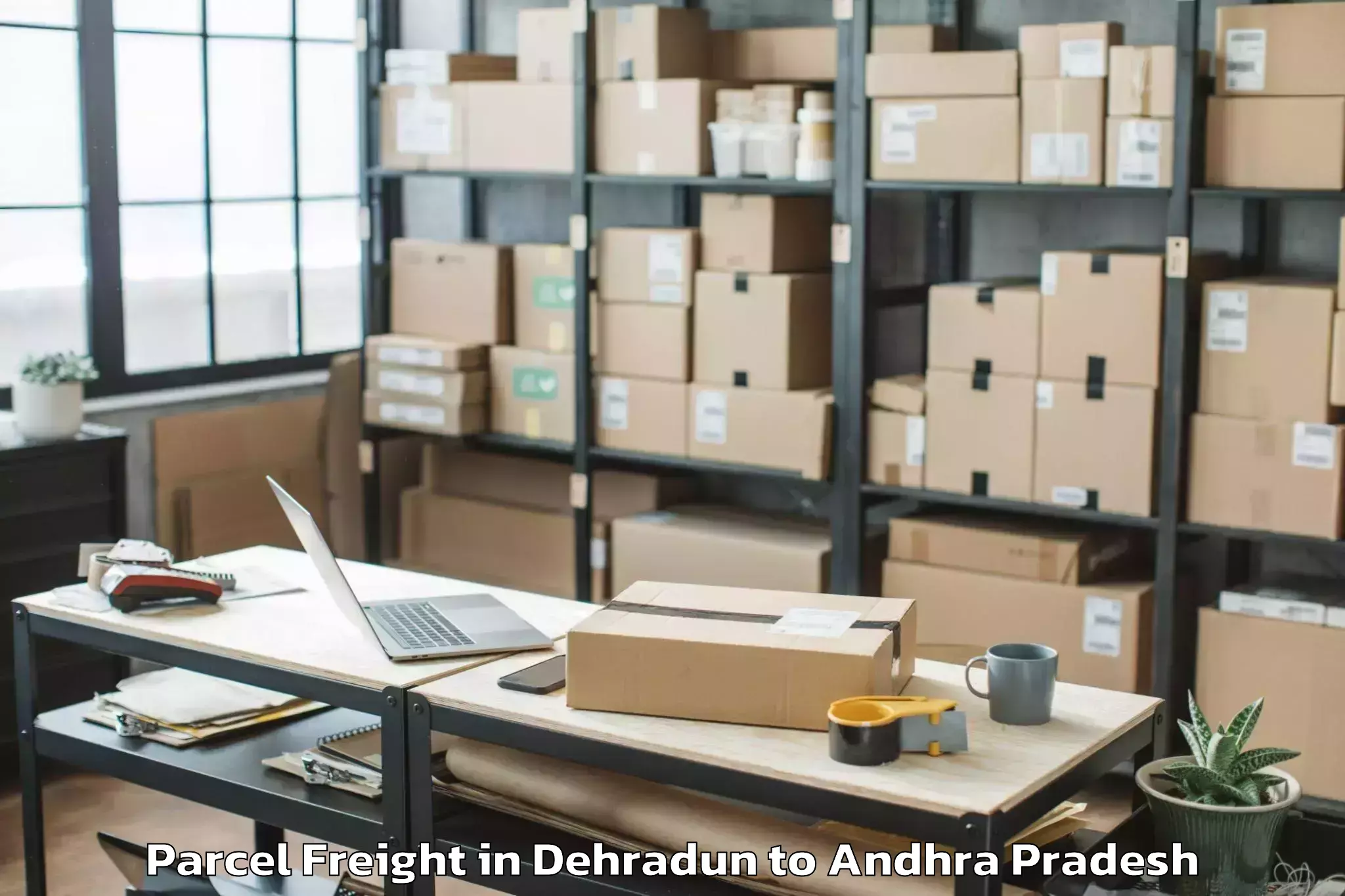 Easy Dehradun to Atchutapuram Parcel Freight Booking